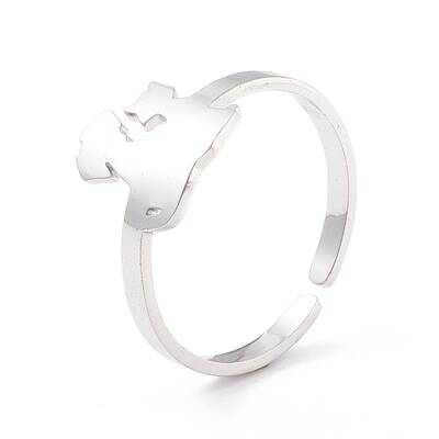 Non-Tarnish Kittens and Puppies 304 Stainless Steel Cuff Ring for Women