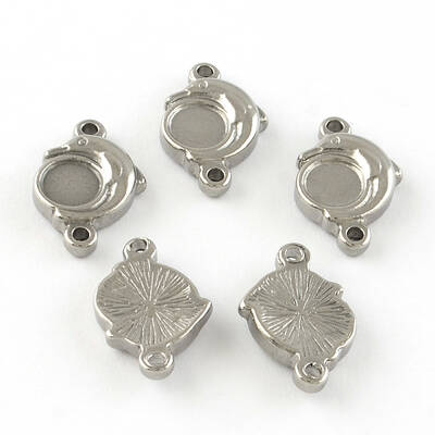 Non-Tarnish Dolphin Smooth Surface Stainless Steel Cabochon Connector Settings