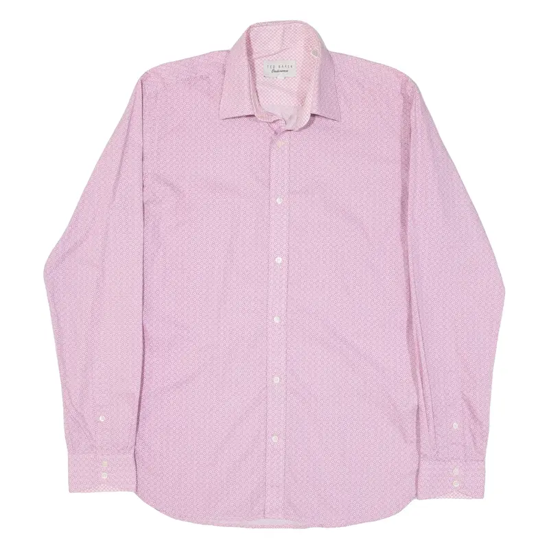 TED BAKER Mens Shirt Pink Long Sleeve S