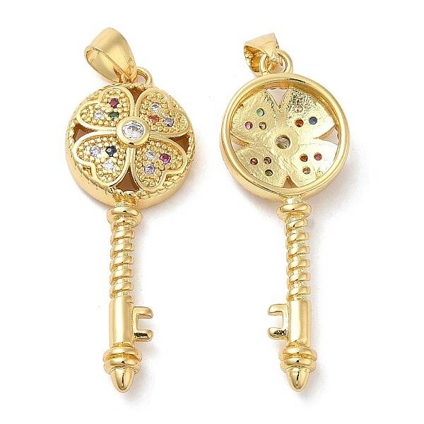 Brass Micro Pave Cubic Zirconia Pendants