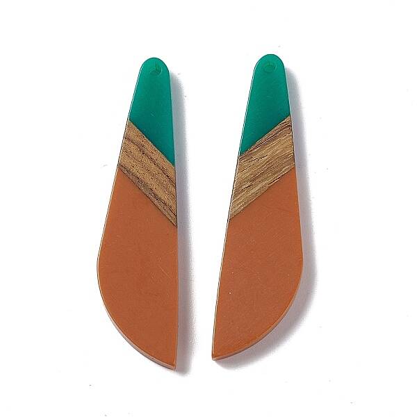 Opaque Resin & Walnut Wood Big Pendants