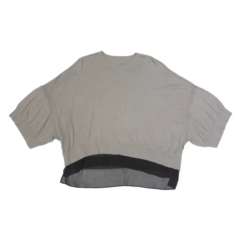 ALL SAINTS Relm Womens Jumper Grey Tight Knit Short Sleeve Linen L