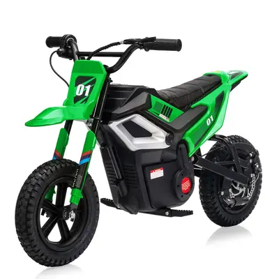 Garvee 24V Kids Electric Dirt Bike 350W Motor 10MPH Speed Rear Suspension Leather Seat Black Blue Green Red Rose White Outdoo...