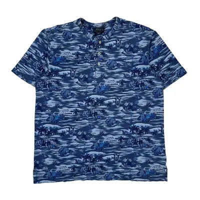 Ralph Lauren Graphic T-Shirt - Large Blue Cotton