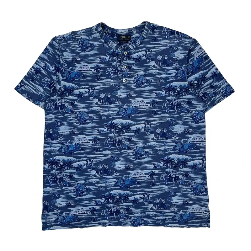 Ralph Lauren Graphic T-Shirt - Large Blue Cotton