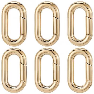 6Pcs Ion Plating(IP) 304 Stainless Steel Spring Gate Rings