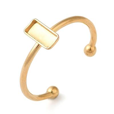Ion Plating(IP) 304 Stainless Steel Open Cuff Ring Components