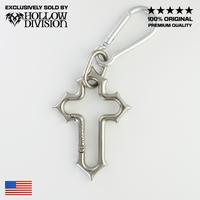 Hollow Crusader Mini Carabiner - Gothic Cross Metal Keychain, Solid Design, Zinc Alloy, Versatile Belt Loop Utility Accessory...