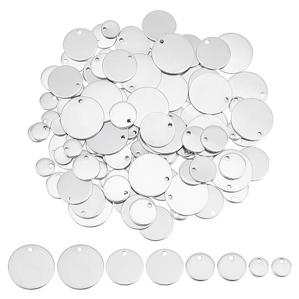 220Pcs 4 Style 304 Stainless Steel Charms