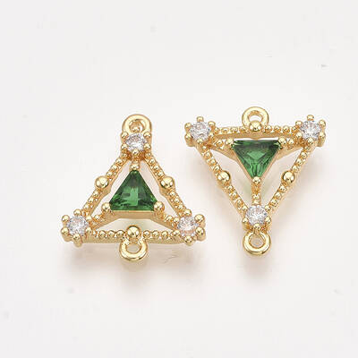 Brass Cubic Zirconia Links
