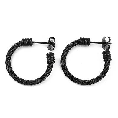 Ion Plating(IP) 304 Stainless Steel Twist Stud Earrings for Women