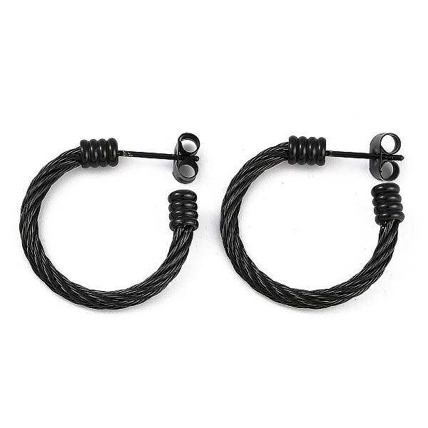 Ion Plating(IP) 304 Stainless Steel Twist Stud Earrings for Women