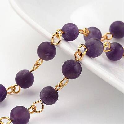 Handmade Natural Amethyst Beaded Chains