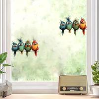 Cartoon Bird Pattern Window Sticker, 4 Counts/set Cute Bird Pattern Vinyl Sticker, Removable Window Decal, Home Decor for Liv...