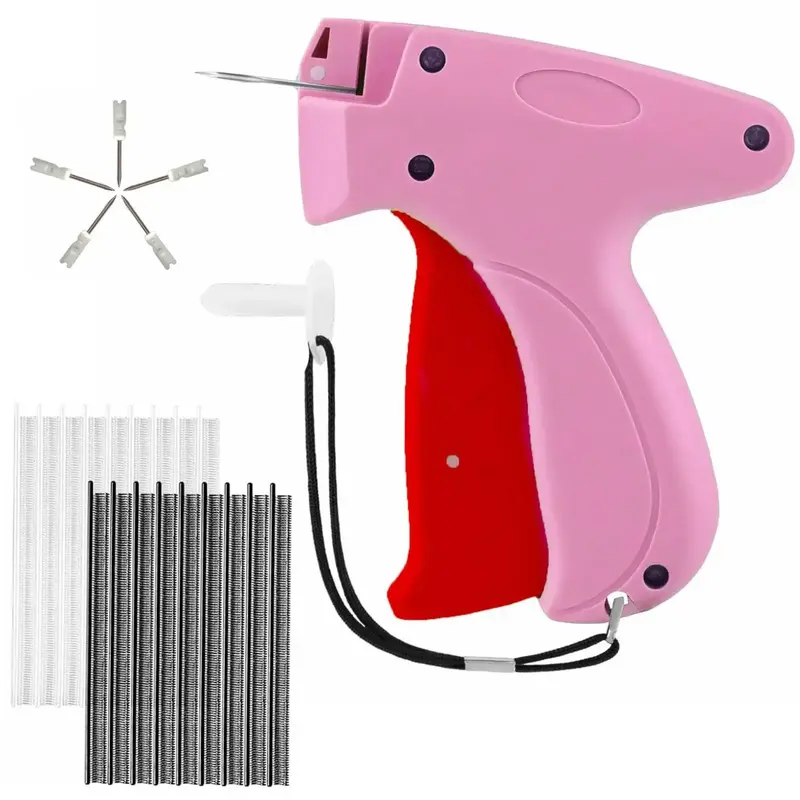 Quick Clothing Fixer, 1 Count Handheld Tag Attacher Gun with 6 Counts Needles &1000pcs Barbs Fasteners, Sewing Craft Kit for ...
