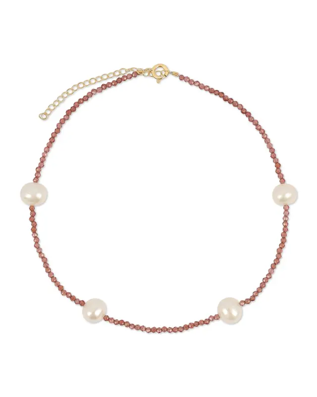 Grady Anklet - Multiple Colors | Metal Color: Gold | Gemstone: Garnet