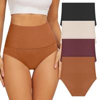 FINETOO 4Pcs Women's  Underwear Smooth Breathable Briefs High Waist Comfort Lingerie Ladies Springtok Stretch Panties Seamles...