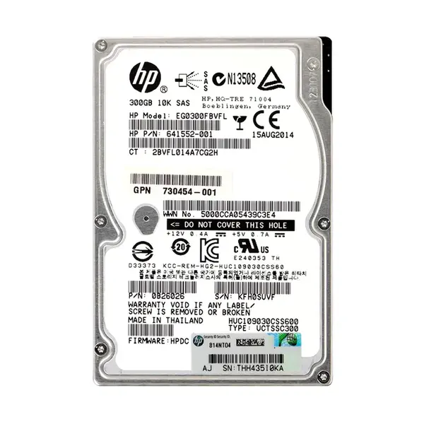 EG0300FBVFL HP 300GB 6Gb/s SAS 10000 2.5-inch Hard Drive