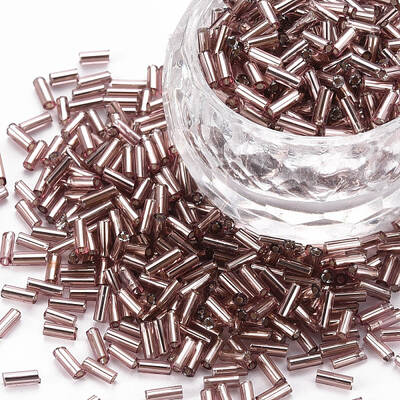 Plated Glass Bugle Beads