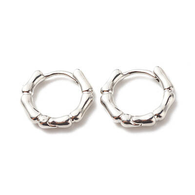 Brass Bamboo Shape Hoop Earrings for Women