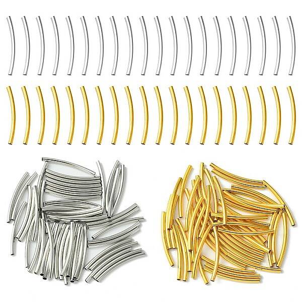 100Pcs 2 Colors Brass Tube Beads