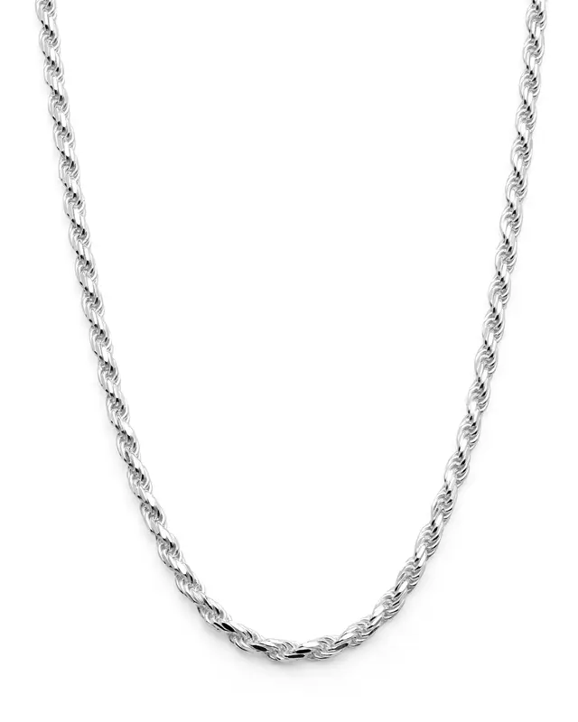 Men's 2.3MM Sterling Silver 925 Italian Rope Necklace Chain 16\