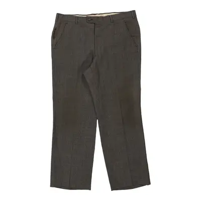 Christian Dior Checked Trousers - 37W 29L Brown Wool | Size: 37