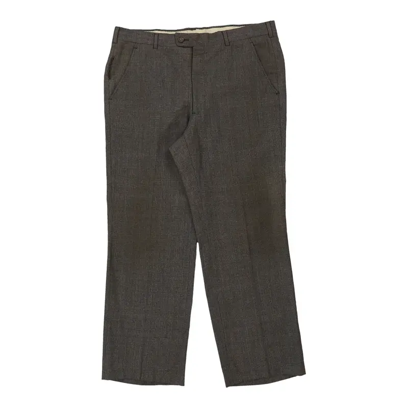 Christian Dior Checked Trousers - 37W 29L Brown Wool | Size: 37