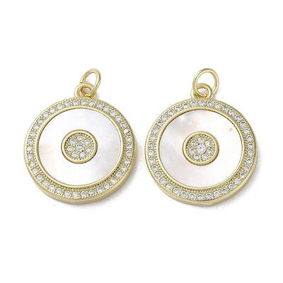 Brass Micro Pave Cubic Zirconia Pendants
