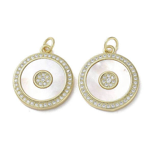Brass Micro Pave Cubic Zirconia Pendants