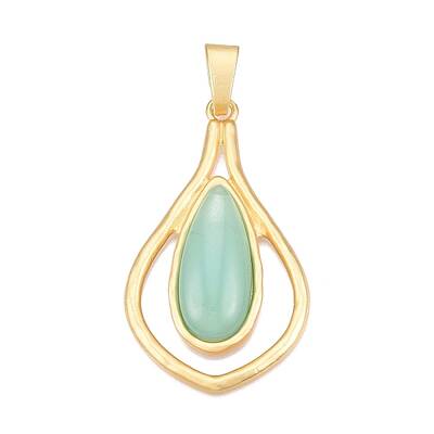 Teardrop Rack Plating Alloy Pave Resin Big Pendants