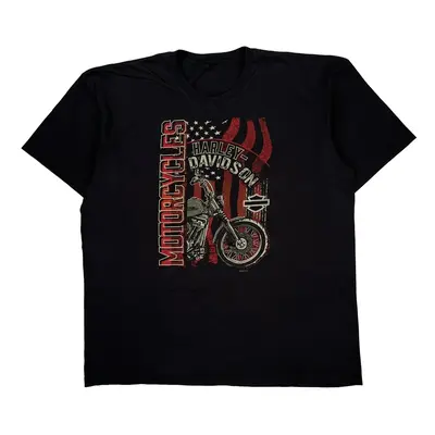 Lisle, Il Harley Davidson Graphic T-Shirt - 2XL Black Cotton
