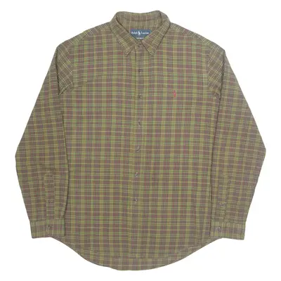 RALPH LAUREN Mens Shirt Green Check Long Sleeve XL
