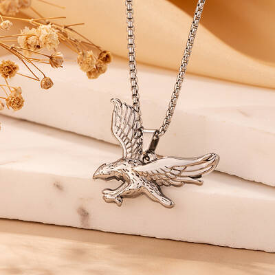 Vintage Stainless Steel Eagle Pendant Necklaces