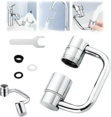 1440° Rotatable Faucet Aerator Extension for Toddlers, Dual Sprayer Mode Bathroom & Kitchen Faucet Attachment, Tap Head Repl...