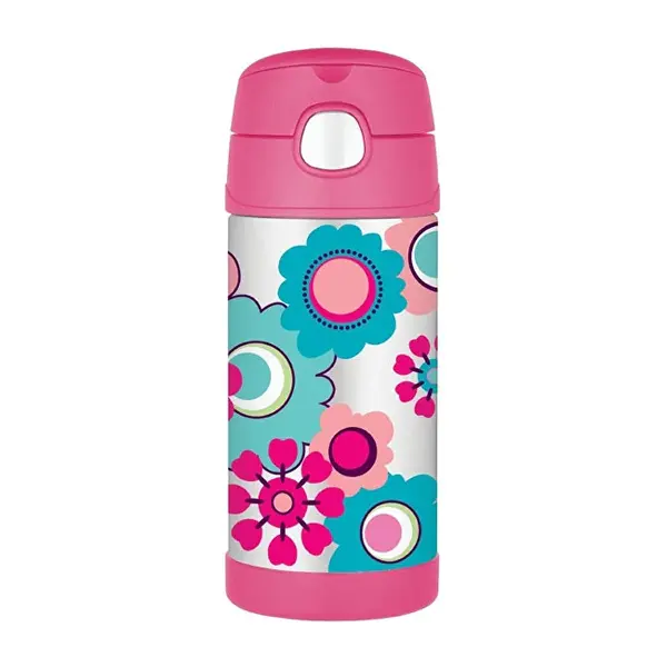 Thermos FUNtainer Baby thermos with straw - flowers 355 ml