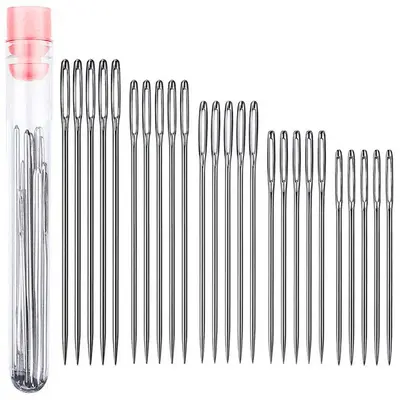 Big Eye Needle, 25pcs/box Portable Multi-sized Hand Sewing Needle, Various Sizes Sewing Needle, Hand Sewing Embroidery Needle...