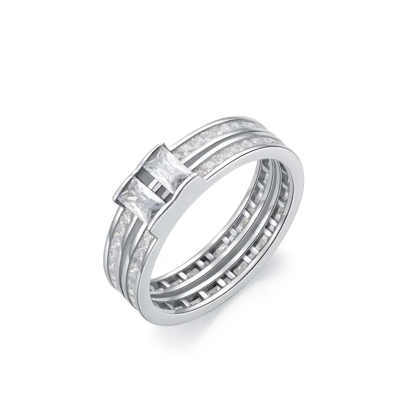 10K 14K 18K Gold 2 Cubic Zirconia Baguette Shank Channel Custom Engagement Ring for Men