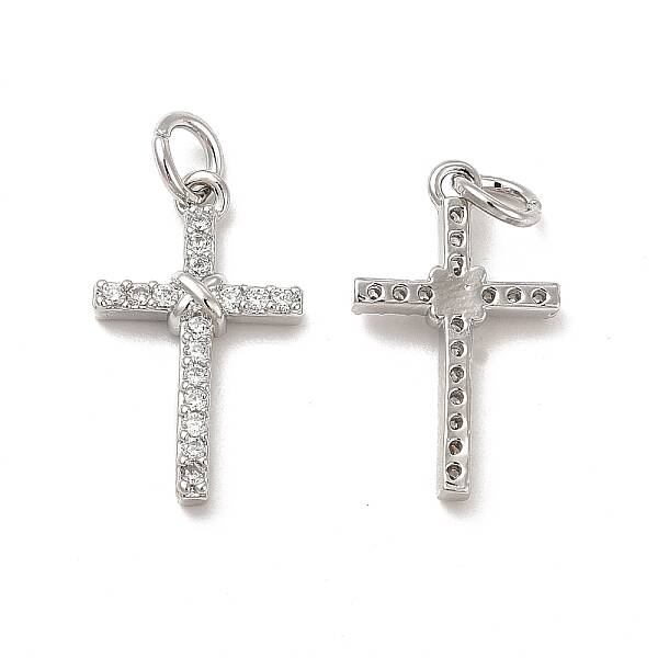 Brass Micro Pave Cubic Zirconia Pendants