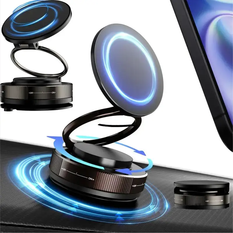 360° Vacuum Magnetic Phone Holder, Hands-Free ,for outdoorfun/Mirror/Shower/Smooth Surface,Strong Suction Cup Magnetic Car P...