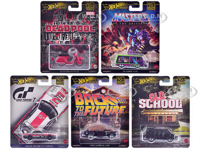 Pop Culture 2025 5 piece Set J Premium Series Diecast Model Cars by Hot Wheels