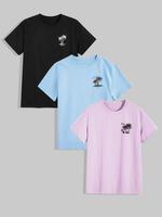 Men's Palm Tree Print Short Sleeve Tee, Regular Fit Casual Comfy Round Neck T-shirt for Summer, Men's Top for Daily Wear, Paj...