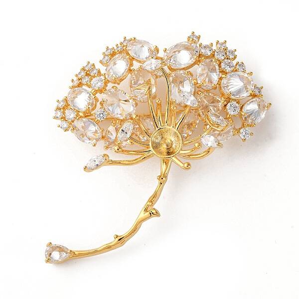 Brass Micro Pave Cubic Zirconia Findings