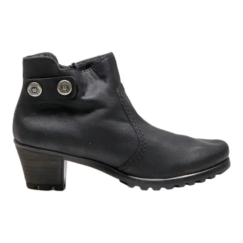 RIEKER Ankle Boots Black Leather Womens UK 5