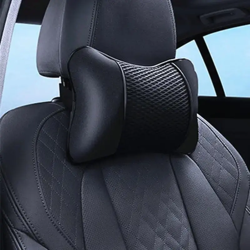 Universal Car Headrest Pillow, PU Leather Car Neck Pillow, Comfortable Breathable Neck Support Pillow, Car Interior Accessori...