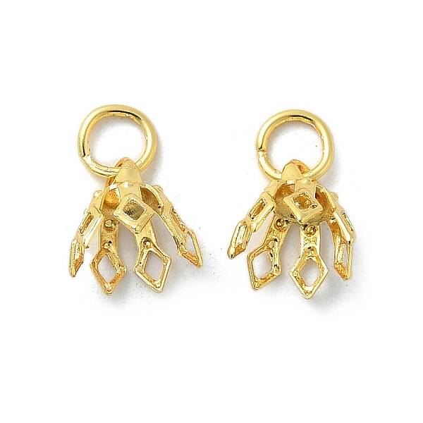 Flower Rack Plating Brass Filigree Bead Cap Bails