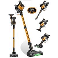 Cordless Vacuum Cleaner, 350W 30Kpa,3 Suction, LED Display, Removable Battery, Anti-Tangle Brush & Green LED for Home/Hardwoo...