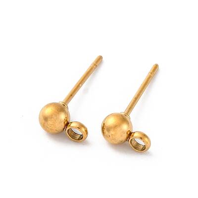 304 Stainless Steel Ball Post Stud Earring Findings