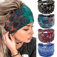 Boho Style Paisley & Mandala Pattern Tie Dye Hairband, 4 Counts/set Casual Elastic Hair Band for Women & Girls, Fashion Hair ...