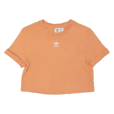 ADIDAS Cropped Womens T-Shirt Orange UK 8